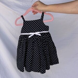 Baby Gap Navy and White Polka Dot Dress with Bow